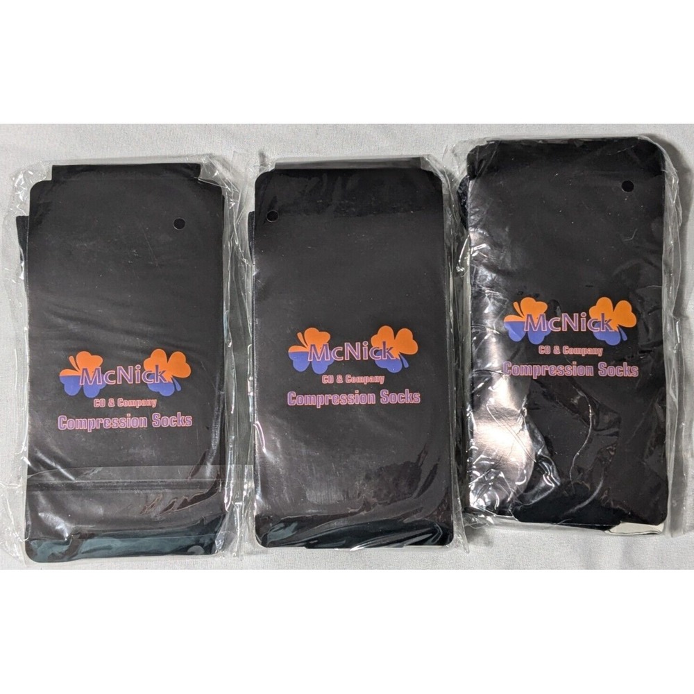 MCNICK (3 Pack)‎ Women One Size Fits All Black Copper Compression Socks NEW